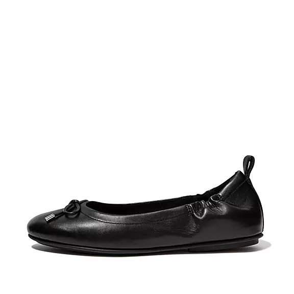 Ballerine FitFlop ALLEGRO Bow Metallic Cuir Noir | 11524983