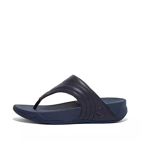 Sandales Toe-Post FitFlop WALKSTAR Cuir Bleu Marine | 31120903
