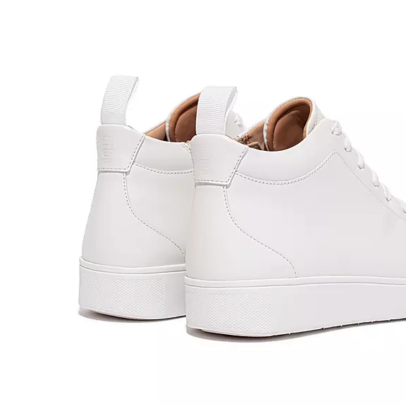 Baskets FitFlop RALLY Cuir High-Top Blanche | 86482541