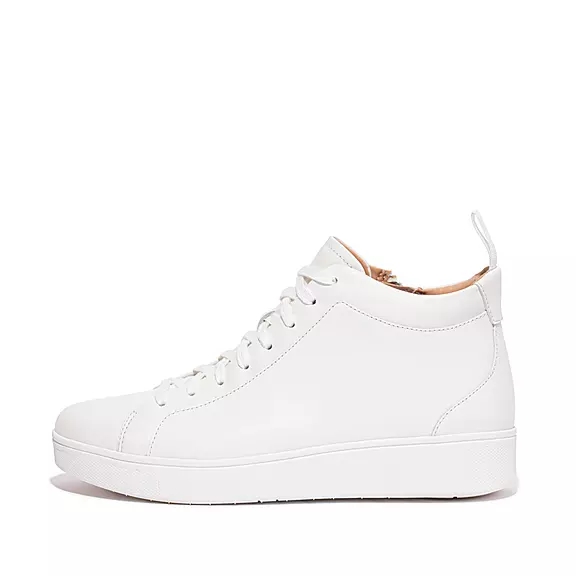 Baskets FitFlop RALLY Cuir High-Top Blanche | 86482541