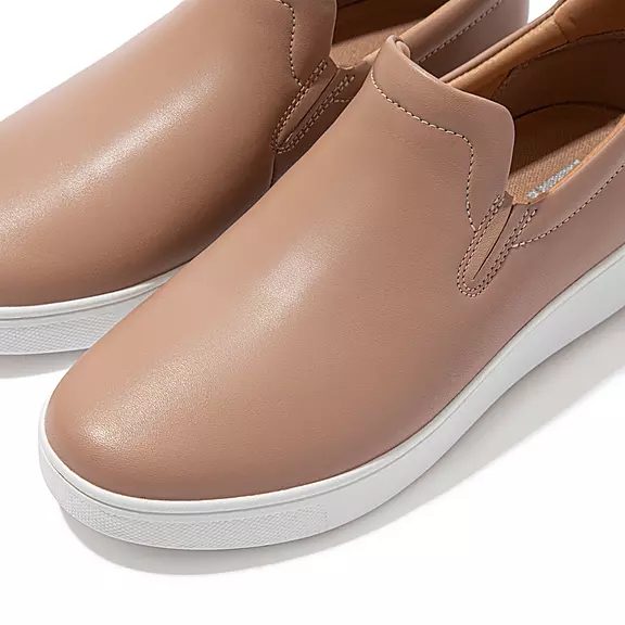 Baskets FitFlop RALLY Cuir Skate Beige | 30616265