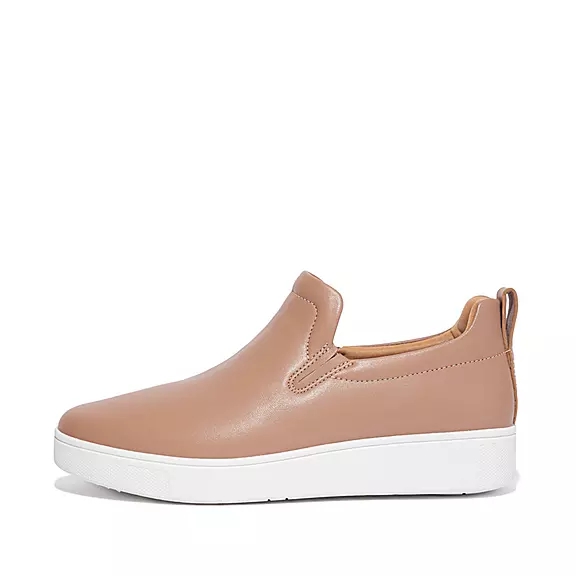 Baskets FitFlop RALLY Cuir Skate Beige | 30616265