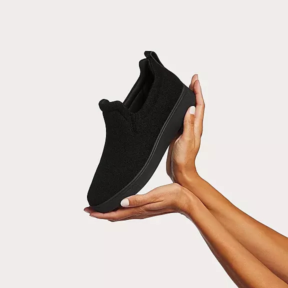Baskets FitFlop RALLY Felt Slip-On Noir | 33875053