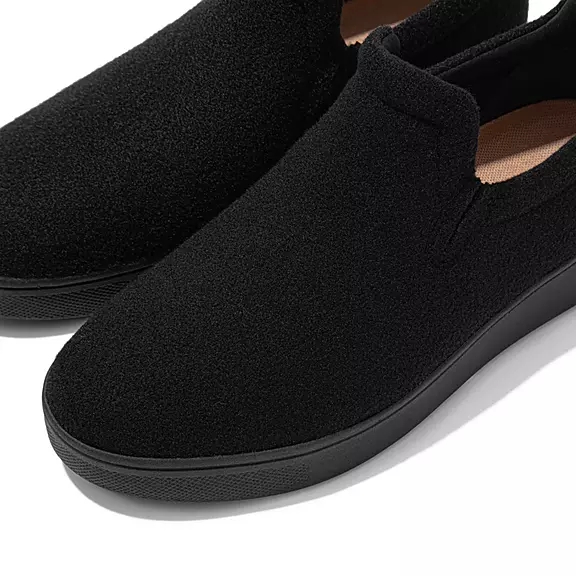 Baskets FitFlop RALLY Felt Slip-On Noir | 33875053
