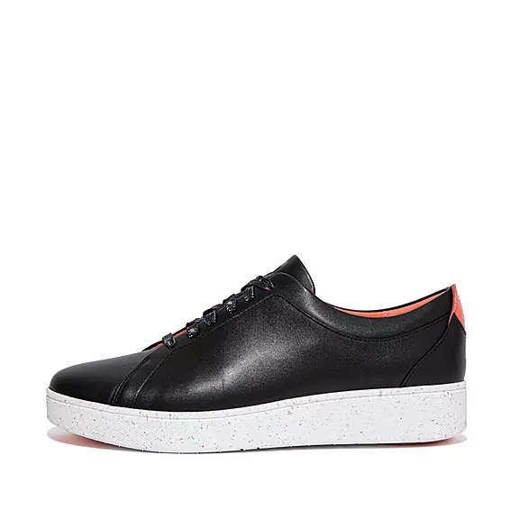 Baskets FitFlop RALLY Speckle-Sole Cuir Noir | 87614775