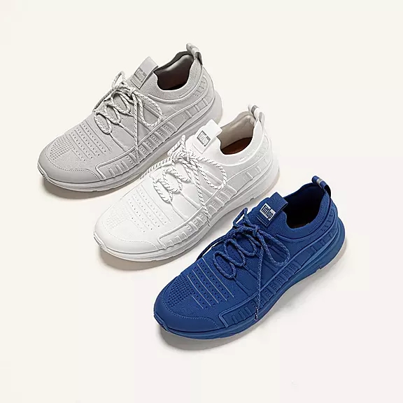 Baskets FitFlop VITAMIN FF Knit Sports Bleu | 49467653