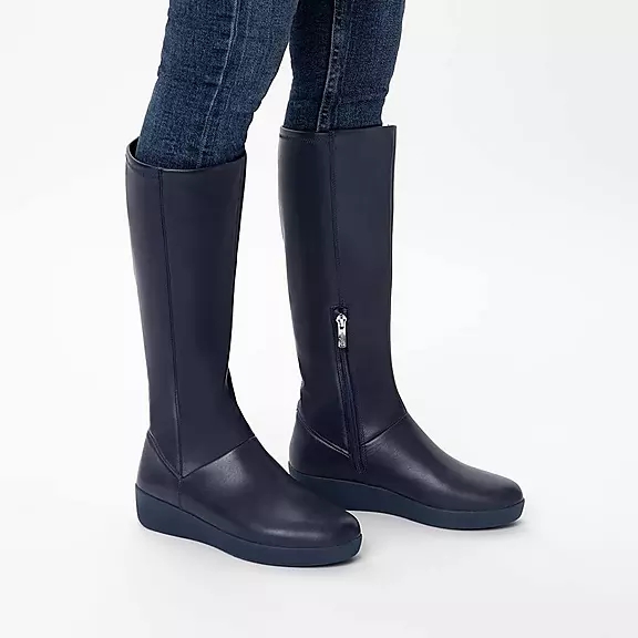 Bottes FitFlop SUMI Stretch Knee-High Bleu Marine | 29970422