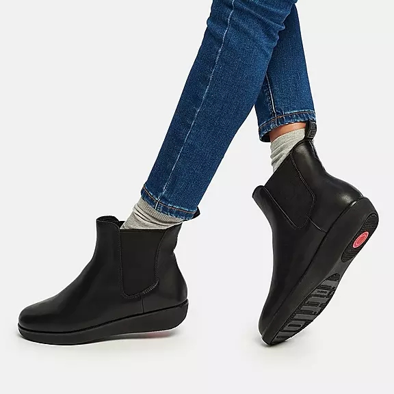 Bottines Chelsea FitFlop SUMI Imperméables Cuir Noir | 10879689