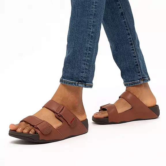 Claquette FitFlop GOGH Cuir Marron Foncé | 10070906