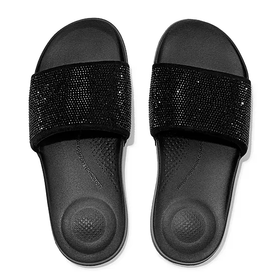 Claquette FitFlop IQUSHION D'eau-Resistant Crystal Noir | 71140629
