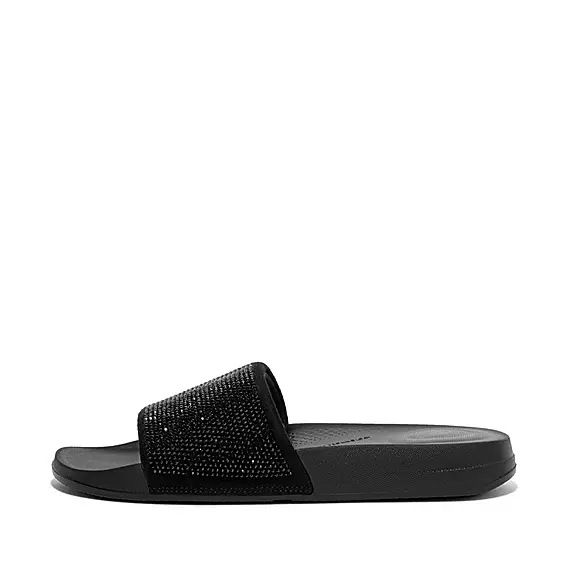 Claquette FitFlop IQUSHION D\'eau-Resistant Crystal Noir | 71140629