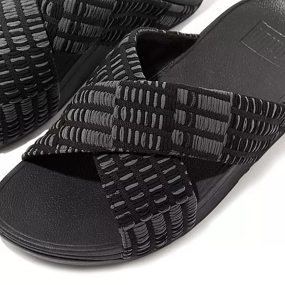 Claquette FitFlop LULU Art-Denim Cross Noir | 86504296