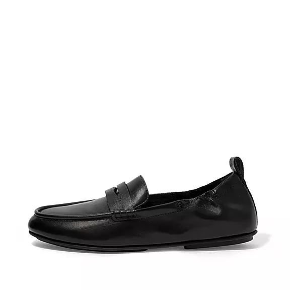 Loafers FitFlop ALLEGRO Metallic Cuir Penny Noir | 51111006