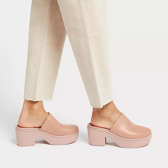 Sabots FitFlop PILAR Cuir Beige | 88815996
