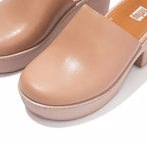 Sabots FitFlop PILAR Cuir Beige | 88815996