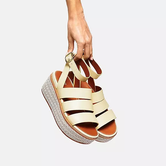 Sandales Compensées FitFlop ELOISE Espadrillas Jaune | 11403832