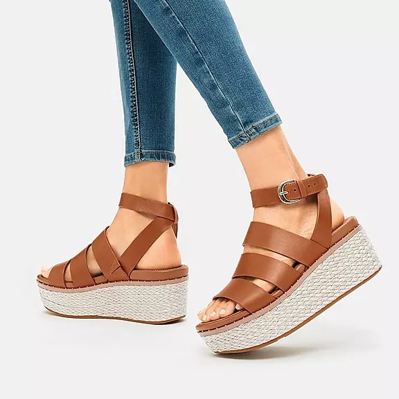 Sandales Compensées FitFlop ELOISE Espadrillas Marron Clair | 30836237