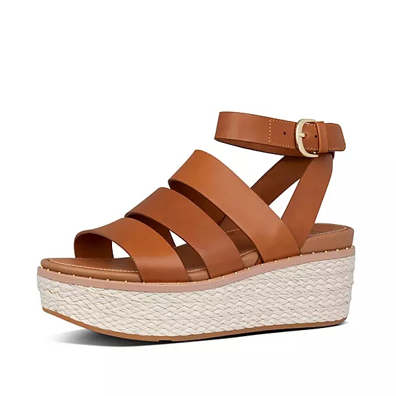 Sandales Compensées FitFlop ELOISE Espadrillas Marron Clair | 30836237