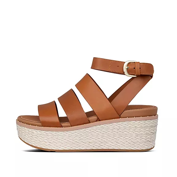 Sandales Compensées FitFlop ELOISE Espadrillas Marron Clair | 30836237