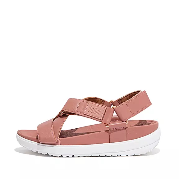 Sandales FitFlop LOOSH Cuir Cross-Brides Rose | 67586066