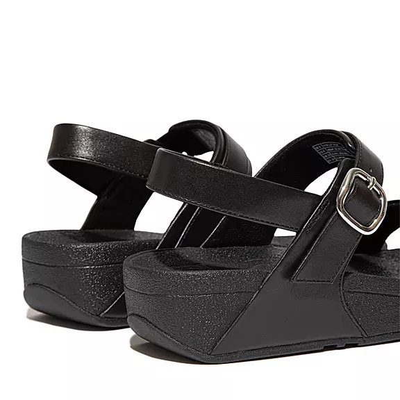Sandales FitFlop LULU Adjustable Cuir Noir | 91892365