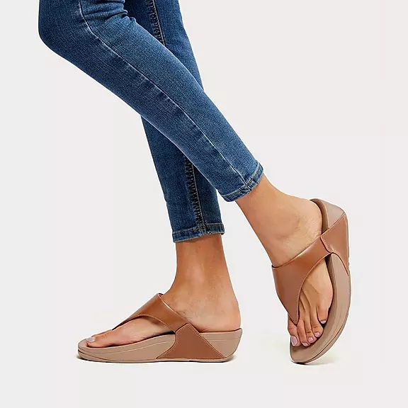 Sandales Toe-Post FitFlop LULU Daim Marron Clair | 87013536