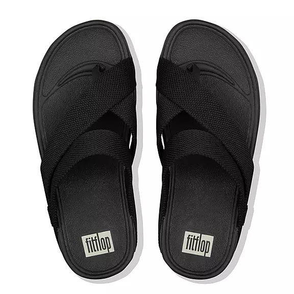 Sandales Toe-Post FitFlop SLING Weave Noir | 32327422