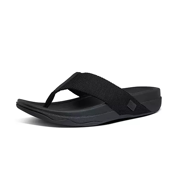 Sandales Toe-Post FitFlop SURFER Mens Noir | 81461457