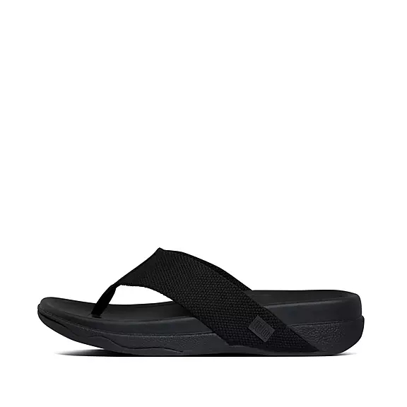 Sandales Toe-Post FitFlop SURFER Mens Noir | 81461457