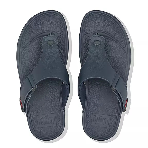 Sandales Toe-Post FitFlop TRAKK II Cuir Bleu Marine | 50038392