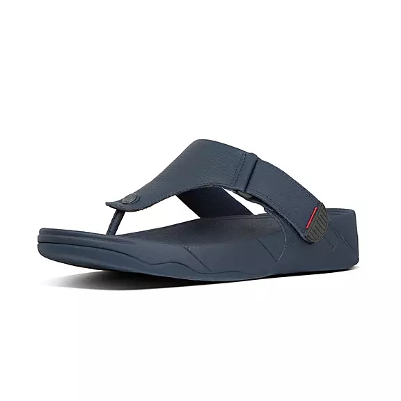 Sandales Toe-Post FitFlop TRAKK II Cuir Bleu Marine | 50038392
