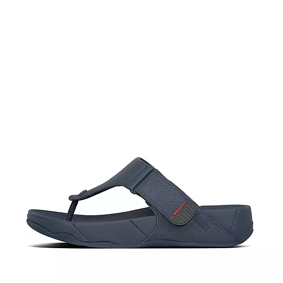 Sandales Toe-Post FitFlop TRAKK II Cuir Bleu Marine | 50038392