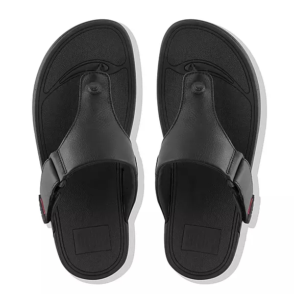 Sandales Toe-Post FitFlop TRAKK II Cuir Noir | 50051753