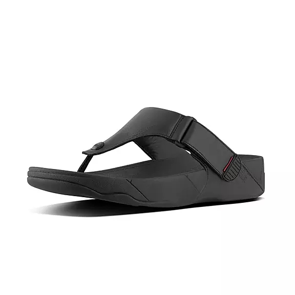 Sandales Toe-Post FitFlop TRAKK II Cuir Noir | 50051753