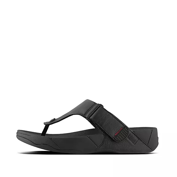 Sandales Toe-Post FitFlop TRAKK II Cuir Noir | 50051753