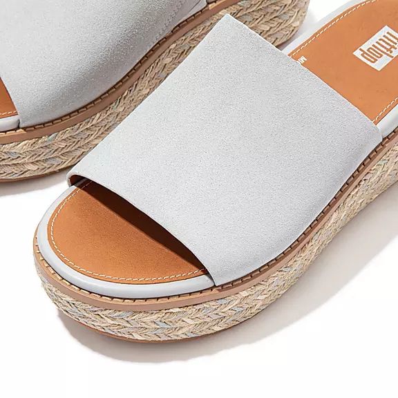 Sandales À Plateforme FitFlop ELOISE Espadrillas Daim Wedge Grise | 90971163